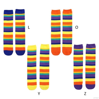 ^*simba*^ medias de algodón con rayas arcoíris para bebé/niños/medias altas (6)