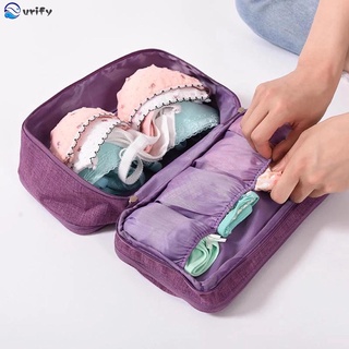 URIFY Women Underwear Case Handbag Socks Organizer Protect Bra Storage Bag Portable Travel Waterproof Multi-Layer Multifunctional Zipped Lingerie Container/Multicolor