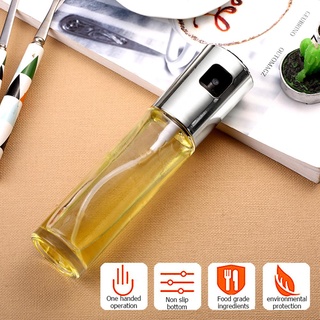 ☊HOME_Olive Oil Vinegar Sprayer Oil Spray Bottle Leak-proof Oil Pot (Silver)☊