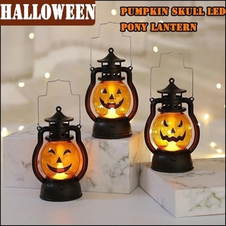 2021 Pumpkin Skull LED Pony Lantern Halloween Decoration Prop Creative Holiday Bar Party Light LED Oil Lamp Prop imag