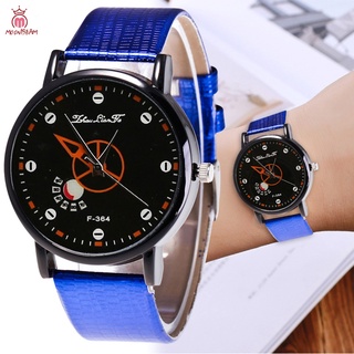 Fashion Quartz Watch Men Women Couple Electronic Watch Geometric with PU Wrist Strap