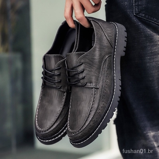 Botas de los hombres de cuero Martin Casual zapatos de alta calidad de la moda zapatos de cuero-H1902