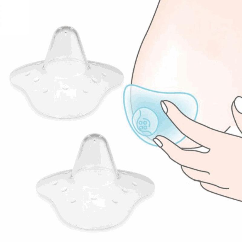 [2 piezas] boquilla De silicona natural Ajuste De Escudo De lactancia materna