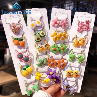 Fantastic789 coreano lindo de dibujos animados Animal fruta Pikachu banda de goma corbata de pelo niños niña Ponytail titular Scrunchie accesorios