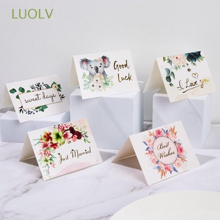 luolv boda tarjeta de agradecimiento regalo de negocios deseo tarjetas de felicitación fresca flor tienda tarjetas de notas floral hornear día de san valentín liso
