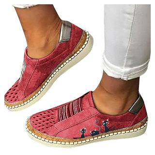 [EXQUIS] mujer talla grande Casual zapatos planos elásticos zapatos de gato impresión individual zapatos (7)