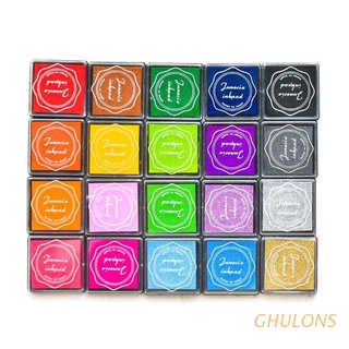 ghulons 20 colores craft ink stamp pads pigment inkpad para diy craft scrapbooking finger paint ink pad set