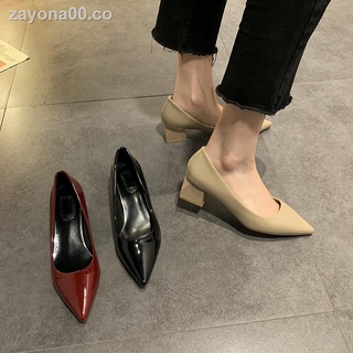 ✗Zapatos individuales puntiagudos para mujer 2020 net red summer nueva moda coreana all-match boca baja zapatos de trabajo de tacón grueso para mujer (1)