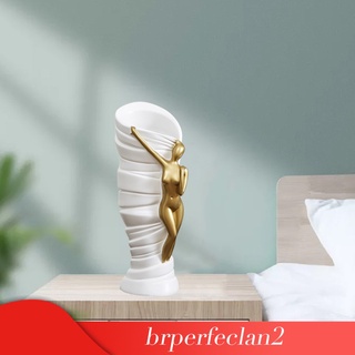 [BRPER2] Florero de resina de lujo adornos de arte abstracto de escritorio flor arreglo jarrones sala de estar decoración del hogar moderno (8)