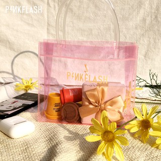 PINKFLASH large capacity cosmetic bag, pink fashion PVC bag, easy to match, portable gift bag (2)
