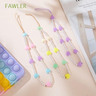FAWLER Handmade Cell Phone Lanyard Colorful Heart Beaded Mobile Phone Straps for Women Acrylic Bead Mobile Phone Pendant Phone Charm Phone Ornaments Ins Mobile Phone Chain
