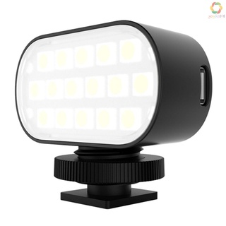 Puluz luz de relleno de 16 cuentas de lámpara de 7 colores ajustable 120 grados ángulo de iluminación portátil de vídeo luz de relleno