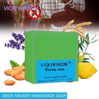 VICKYWINSON Drive midge jabón hecho a mano con aceite esencial 100g repelente de mosquitos (1)
