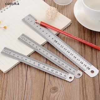 cupuka - regla recta de acero inoxidable (15-30 cm, herramienta de medición de doble cara)
