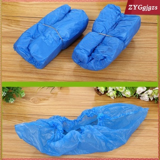 100 cuentas azul desechables overshoes antideslizante adultos lad rain zapatos cubre