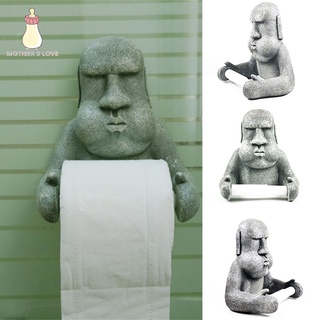 Easter Island Stone Face Tissue Rack MOAI Portrait Roll Paper Holder Prank Decor Gift for Home Office Bathroom