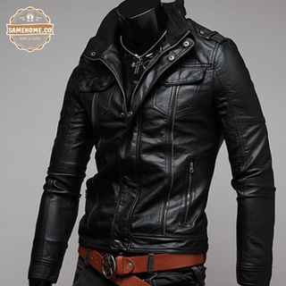 Cool motocicleta chamarra de cuero abrigo de diseño de moda hombres abrigos Unisex Outwear