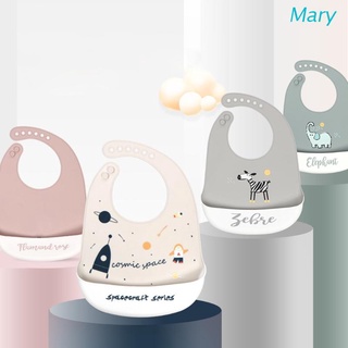 Mary bebé de dibujos animados impermeable baberos de grado alimenticio de silicona recién nacido alimentación Saliva toalla