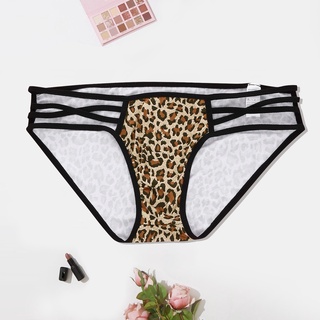 [la]ropa Interior translúcida con estampado de Leopard para mujer/ropa interior transparente de encaje Sexy