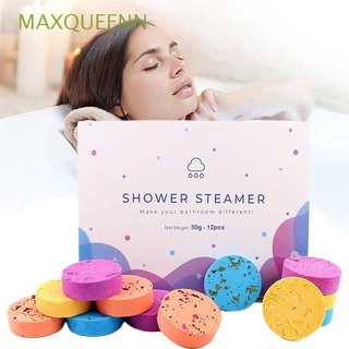 MAXQUEENN 12pcs/box Enjoy Shower Steamers Moisturizing Dry Skin Tablets with Essential Oils Aromatherapy Bath Bombs Relaxation Home Spa Birthday Holiday Stress Relief Handmade Sweet Sensual Scents
