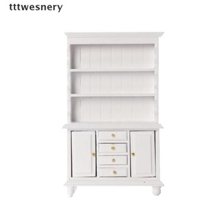 *tttwesnery* 1/12 casa de muñecas muebles miniatura multifunción gabinete de madera estantería blanco venta caliente
