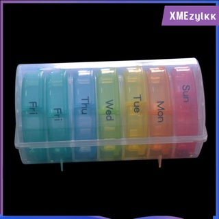 rainbow design portátil de siete días de la píldora de la caja de medicina caso organizador para vitaminas aceite de pescado (3)
