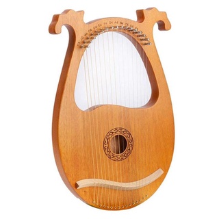 arpa lira, 16 cuerdas de madera arpa de madera maciza arpa de caoba con llave de afinación para amantes de la música principiantes