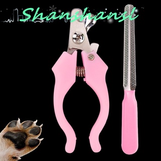 Shanshansl - cortaúñas para mascotas con lima de acero inoxidable para perros, tijeras de uñas para gatos, suministros de limpieza para mascotas