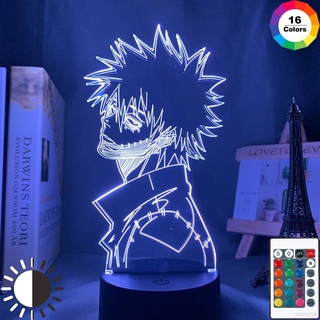 My Hero Academia Dabi Night Light Changes Touch Remote Acrylic Kids Birthday Gift Home Decor Lighting Anime