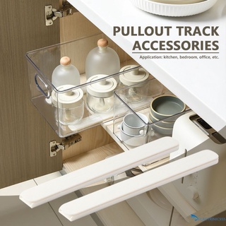 ❤ 2Pcs/set Storage Rack Pullout Track Accessories Basket Pull Rail DIY for Kitchen Bedroom Home Accessories w