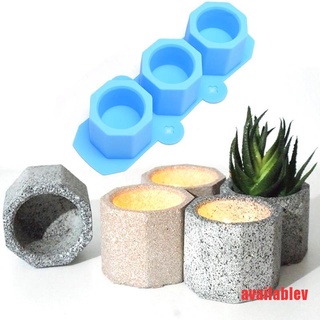[hott] molde de silicona geométrico para maceta de arcilla, hormigón, suculentas, flores, cemento, taza