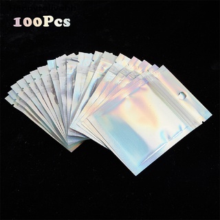 [happytolivehb] 100 bolsas de cremallera con cierre láser bolsas de almacenamiento holográfico calcetines de embalaje [caliente]
