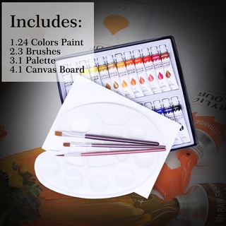 love* 24 Colors Acrylic Paints Set for Fabrics Painting Clothing Pigments Set for Art