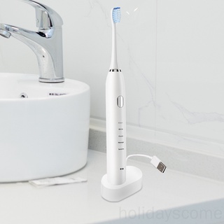 Cepillo de dientes eléctrico impermeable vibración 5 modos 2 minutos temporizador USB recargable cepillo de dientes holidayscome