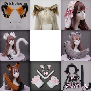 (drichbluehg) diademas peludas conejo gato orejas headwear conejo pelo aro para halloween cosplay en venta