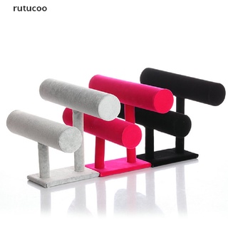 rutucoo - soporte de exhibición para brazalete de 2 niveles (t-bar, color negro, terciopelo)