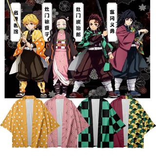 2021 nueva Moda para niños Kimono Desain Anime Agatsuma Zenitsu Demon Slayer Warna Putih Kuning Untuk Cosplay halloween