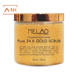 melao - exfoliante facial y corporal de oro de 24 quilates, 250 g