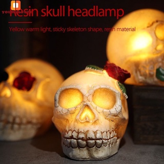 Lámpara De Esqueleto cabezal De Resina Fantasma Halloween-Youmy