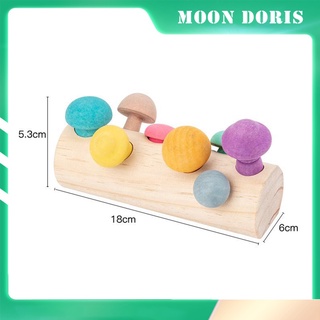 [lua Doris] juguete De madera suave 360 con mango hongo/educación temprana