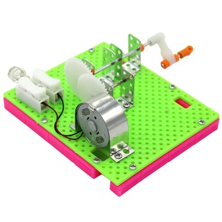 1pcs divertido ciencia experimento físico pequeño invento juguetes de educación DIY manivela generador modelo de niños juguete de aprendizaje