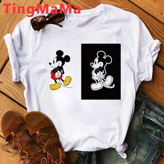 Nueva Disney Mickey Minnie Mouse t-shirt Mujeres Gráfico Camisetas grunge Pareja Camiseta top Gráficas