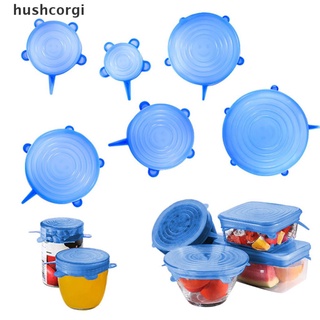 [Hushcorgi] 6 tapas elásticas de silicona para tazas de alimentos, frutas frescas, tapas de almacenamiento caliente