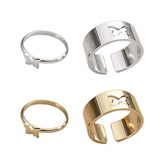 M* 1 par de anillos de compromiso para parejas/amantes de mariposas para hombres/mujeres/joyería de boda/aniversario/cumpleaños