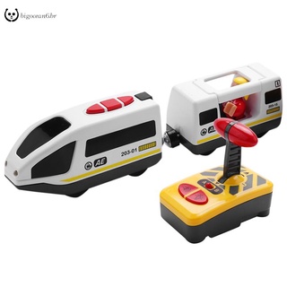 tren eléctrico de control remoto compatible con tren de madera juguete pista