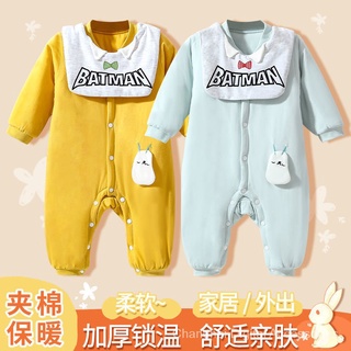 0-4Baby mono de algodón otoño e invierno bebé mameluco engrosado invierno mameluco12ropa recién nacida pijamas