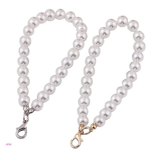 ANA 5Pcs perla sintética correa de cadena para cartera perlas blancas cordón llavero correas de mano Kit para llaves de bolso