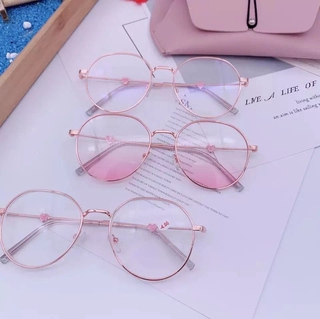 ins versión coreana de la red de amor rojo miopía gafas mujer estudiante gafas anti-azul retro marco redondo plano espejo gafas (2)
