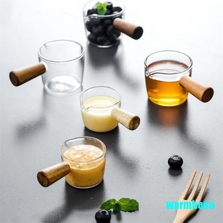 Warmbeen - plato multifuncional para café, Mini taza de leche, con mango, salsa de vidrio