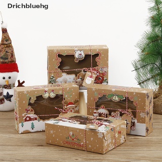(drichbluehg) 4/8/12pcs navidad caramelo galletas caja de papel kraft caja de regalo de cartón caja de regalo en venta